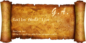 Galle Abélia névjegykártya